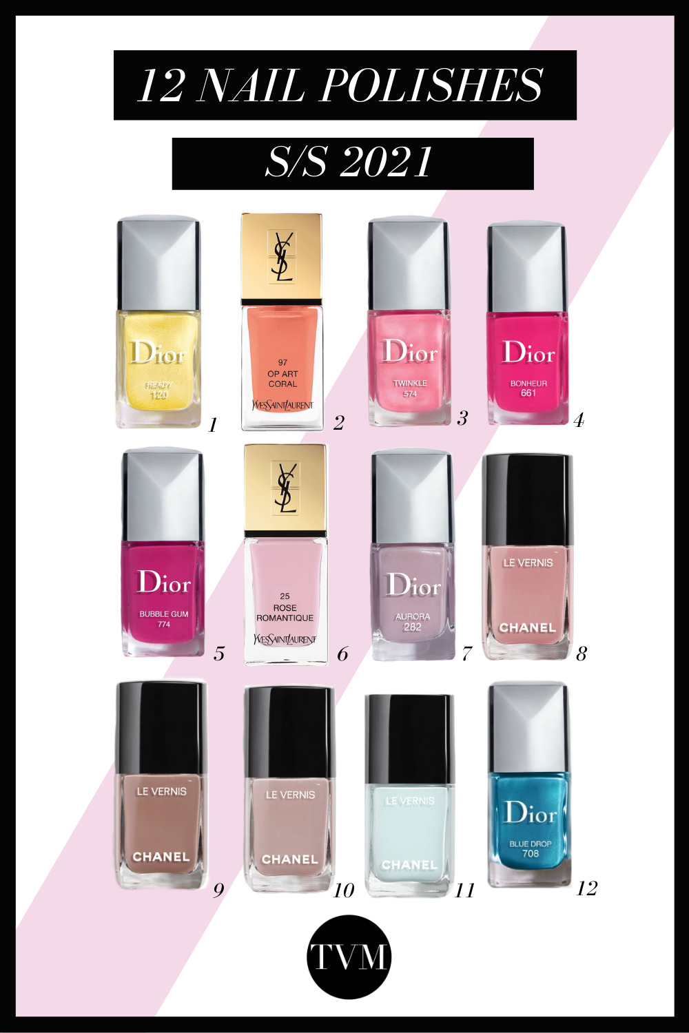 Spring is almost here! Ready to exchange the fall colours for some beautiful pastel ones? Here you will find a list with the best 12 nail polishes for this S/S 2021!