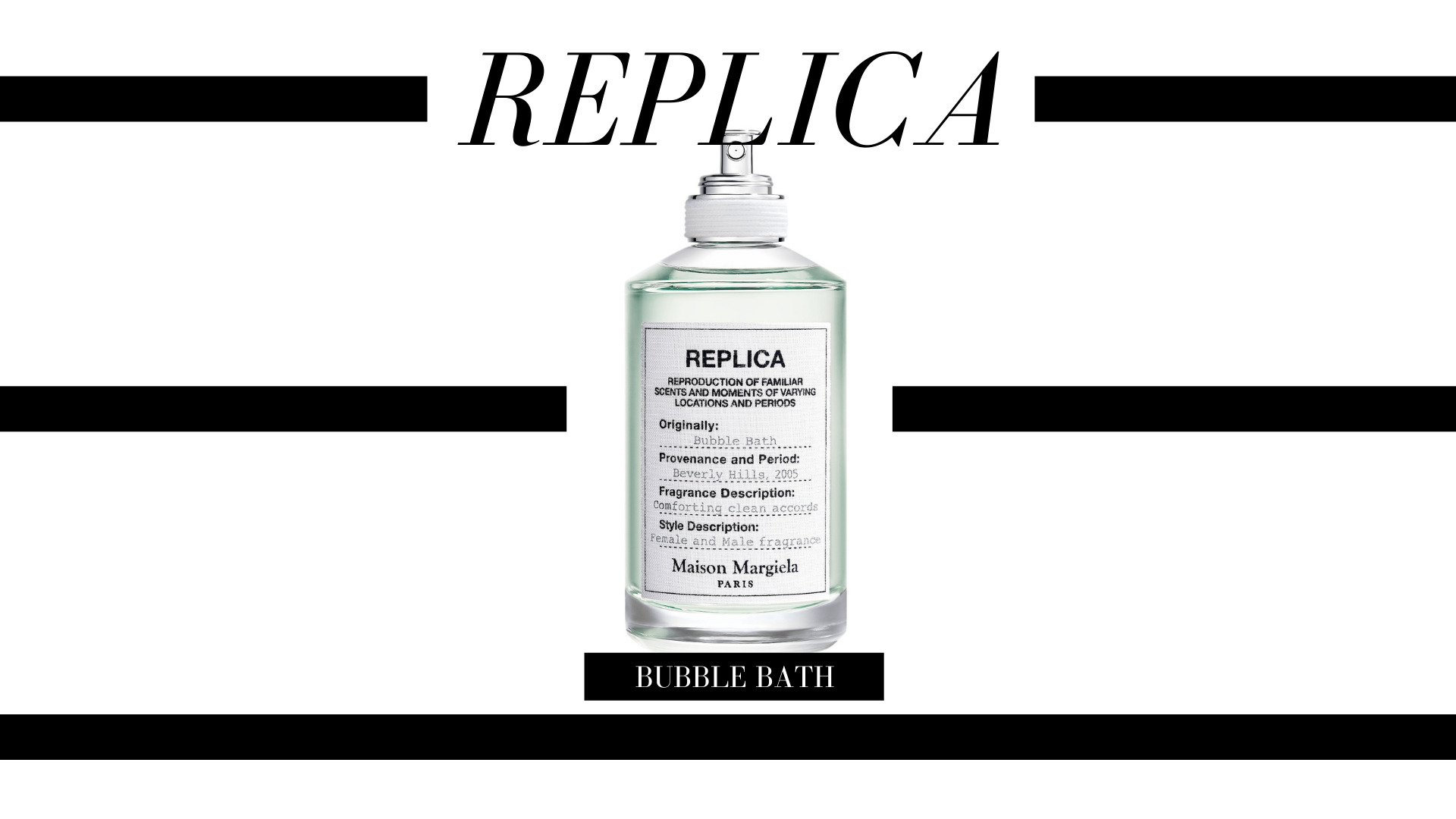 The Maison Margiela 'REPLICA' Bubble Bath is a super fresh fragrance! Perfect for warmer days! This fresh floral perfume contains an aromatic soap bubble harmony accented by the soft floral scents of rose super essence, jasmine, and lavender