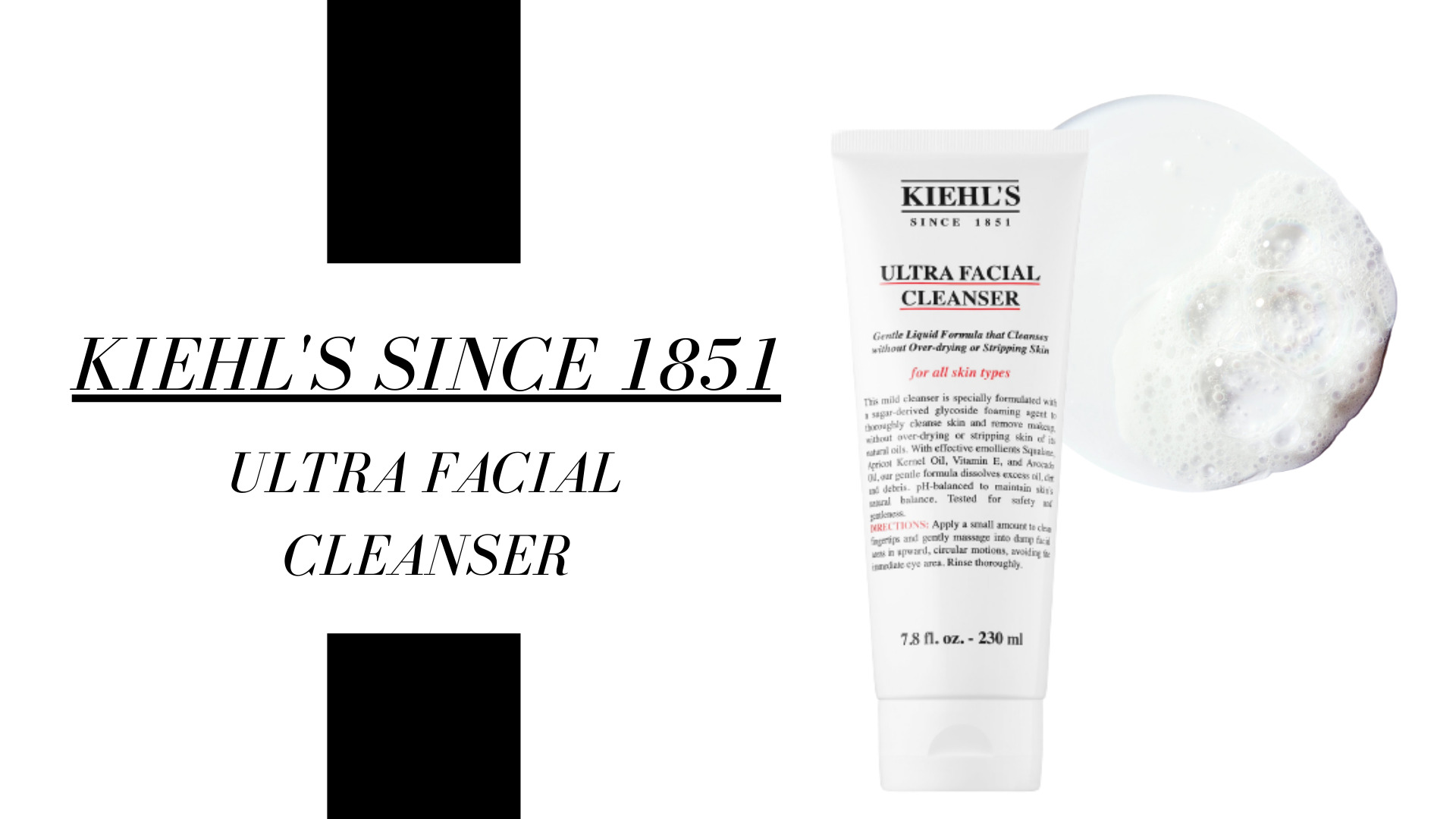 This Kiehl's cleanser is perfect. It gently washes your face by lifting away dirt and excess oil without over-drying your skin. With emollients like apricot kernel oil, avocado oil, and squalane, this liquid lightweight gel formula is fantastic for people with normal, dry, and sensitive. Definitely worth trying!
